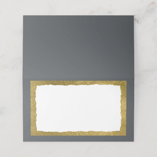 シンプルクラシックエレガント金ゴールドグレーパーティーイベント プレイスカード (外部開封)