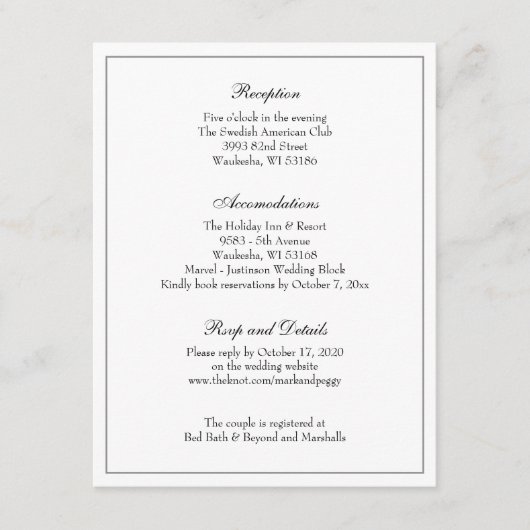 シンプルクラシックエレガント エンクロージャーカード (正面)