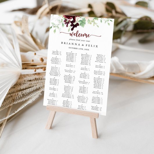 シンプルクラシックカラフル席表 ポスター