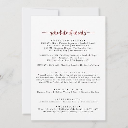 シンプルクラシックカラフル結婚歓迎レター (裏面)