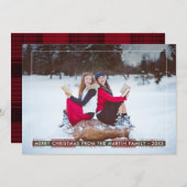 シンプルクラシックカントリープレイドクリスマス シーズンカード (正面/裏面)