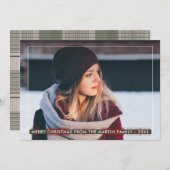 シンプルクラシックカントリープレイドクリスマス シーズンカード (正面/裏面)