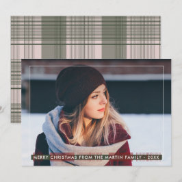 シンプルクラシックカントリープレイドクリスマス シーズンカード