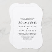 シンプルクラシッククラフトヌエストラボダ結婚ズ 招待状 (正面/裏面)