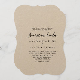 シンプルクラシッククラフトヌエストラボダ結婚ズ 招待状