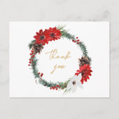 シンプルクラシッククリスマス結婚サンキュー ポストカード (正面)