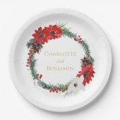 シンプルクラシッククリスマス結婚ズ ペーパープレート (正面)