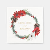 シンプルクラシッククリスマス結婚ナプキン スタンダードカクテルナプキン (正面)