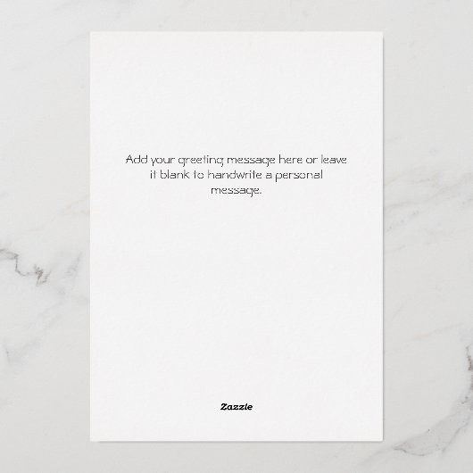 シンプルクラシッククリスマス・グリーン3枚フォト金ゴールド 箔シーズンカード (裏面)