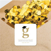 シンプルクラシックグラードモノグラムモダン卒業キャップ スクエアシール