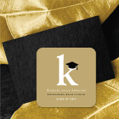 シンプルクラシックグラードモノグラムモダン卒業キャップ スクエアシール