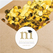 シンプルクラシックグラードモノグラムモダン卒業キャップ ラウンドシール