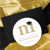 シンプルクラシックグラードモノグラムモダン卒業キャップ ラウンドシール