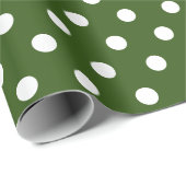 シンプルクラシックグリーン水玉模様パターンギフト ラッピングペーパー (ロールコーナー)