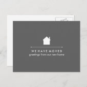 シンプルクラシックグレーアンドホワイトハウスニューアドレス 案内ポストカード (正面/裏面)