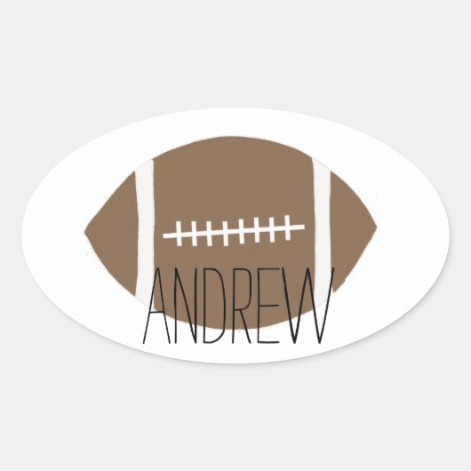 シンプルクラシックサッカー 楕円形シール (正面)