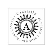 シンプルクラシックサークルモノグラム差出人住所 ラバースタンプ (インプリント)