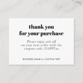 シンプルクラシックジュエリー気にThank You Business エンクロージャーカード (裏面)