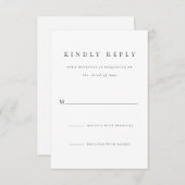 シンプルクラシックスクリプト白黒結婚の 出欠カード (正面/裏面)