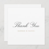 シンプルクラシックスクリプト・金ゴールド結婚の サンキューカード (正面/裏面)