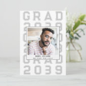 シンプルクラシックスポーツ卒業写真上級卒業 案内状 (スタンド正面)