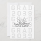 シンプルクラシックスポーツ卒業写真上級卒業 案内状 (裏面)