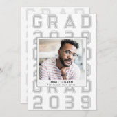 シンプルクラシックスポーツ卒業写真上級卒業 案内状 (正面/裏面)