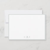 シンプルクラシックセージモノグラムサンキューカード サンキューカード (正面)