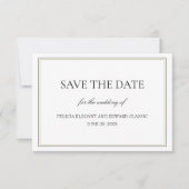 シンプルクラシックセーブ・ザ・デート案内カード 出欠カード (正面)