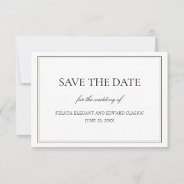 シンプルクラシックセーブ・ザ・デート案内カード 出欠カード