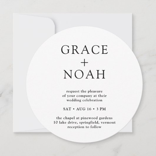 シンプルクラシックタイポグラフィと写真ミニマル結婚s 招待状 (正面)