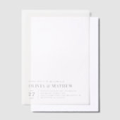 シンプルクラシックタイポグラフィフォトオーバーレイ結婚ズ ベラム紙招待状 (オフセット)