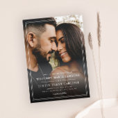 シンプルクラシックタイポグラフィ写真結婚の 招待状