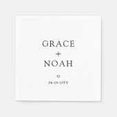 シンプルクラシックタイポグラフィ名モダン結婚の スタンダードカクテルナプキン (正面)