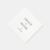シンプルクラシックタイポグラフィ名モダン結婚の スタンダードカクテルナプキン (角)