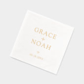 シンプルクラシックタイポグラフィ名モダン結婚の 箔ナプキン (左)