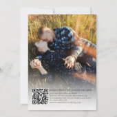 シンプルクラシックタイポグラフィ2写真QRコード結婚s 招待状 (裏面)