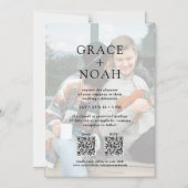 シンプルクラシックタイポグラフィ2写真QR RSVPの結婚 マグネット招待状 (正面)