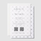 シンプルクラシックタイポグラフィQR RSVPのオ結婚ーバーレイ ベラム紙招待状 (オフセット (招待状))