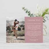 シンプルクラシックダスティバラピンク2フォト結婚ズ サンキューカード (スタンド正面)