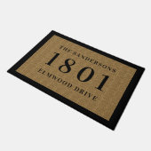 シンプルクラシックハウスナンバー&アドパーソナライズされたレス ドアマット (アングル)