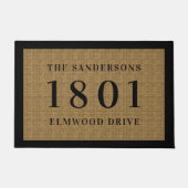 シンプルクラシックハウスナンバー&アドパーソナライズされたレス ドアマット (正面)