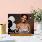 シンプルクラシックハッピーバースデー写真 アクリルサイン (ウェディング)