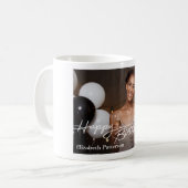 シンプルクラシックハッピーバースデー写真 コーヒーマグカップ (正面左)