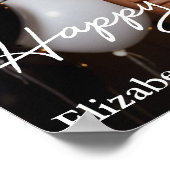 シンプルクラシックハッピーバースデー写真 ポスター (角)