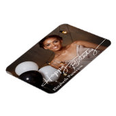 シンプルクラシックハッピーバースデー写真 マグネット (左側)