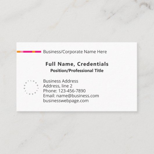 シンプルクラシックビジネス企業のロゴピンク 名刺 (正面)