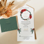 シンプルクラシックフォーマル結婚クリスマス オールインワン招待状