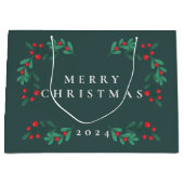 シンプルクラシックフローラフレームホリデイ抱き枕 ラージペーパーバッグ (正面)