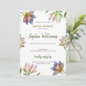 シンプルクラシックフローラブライダルシャワー 招待状 (スタンド正面)